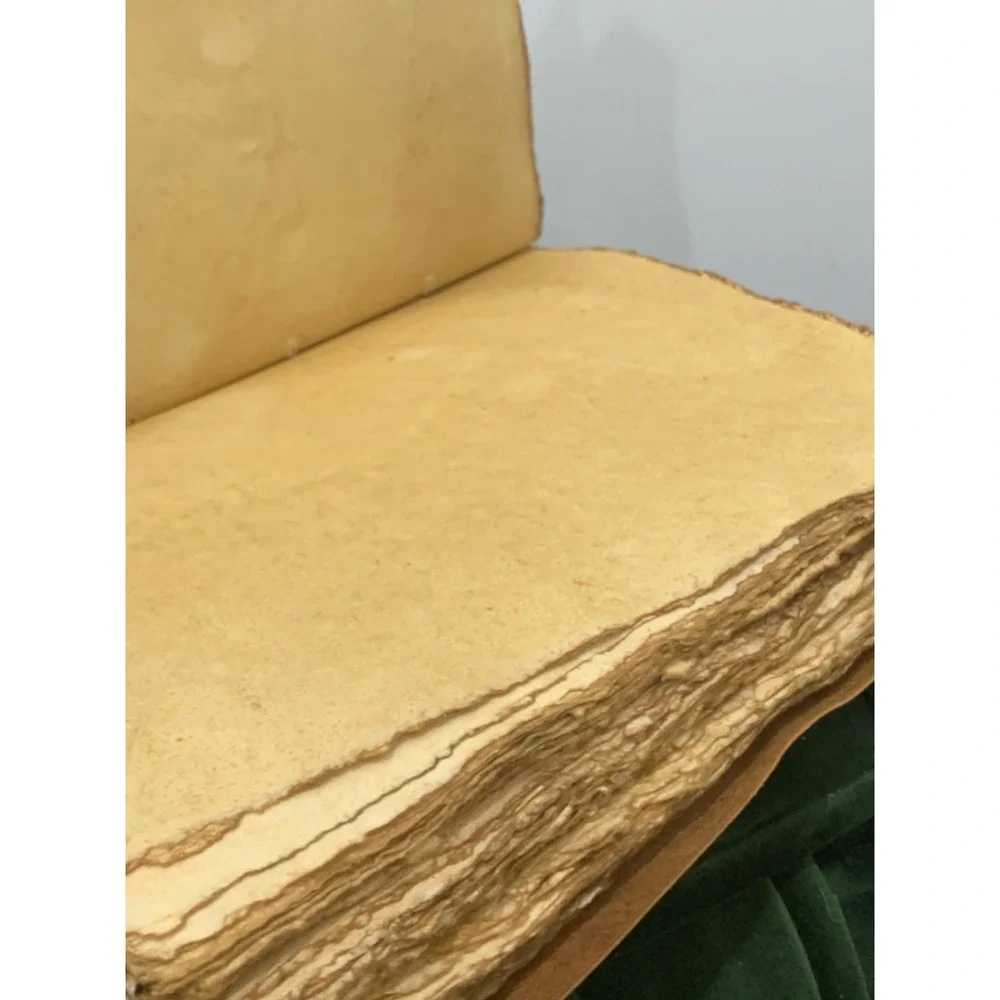 Handmade Leather Journal Deckle Edge Paper Rustic Tan Diary Wrap Tie 11x8.5x2